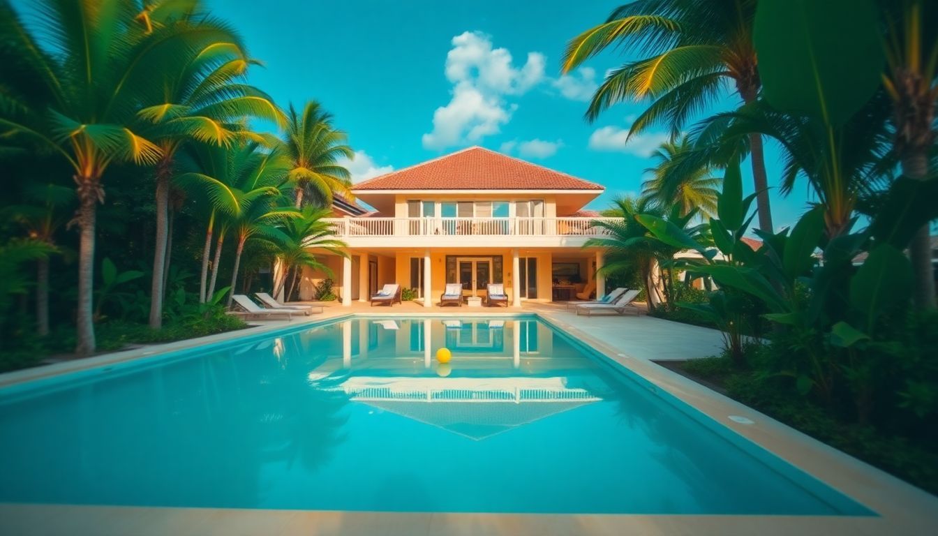 Luxurious beachfront villa with private pool in Punta Cana, Dominican Republic. Luxurious beachfront villa with private pool in Punta Cana, Dominican Republic.
